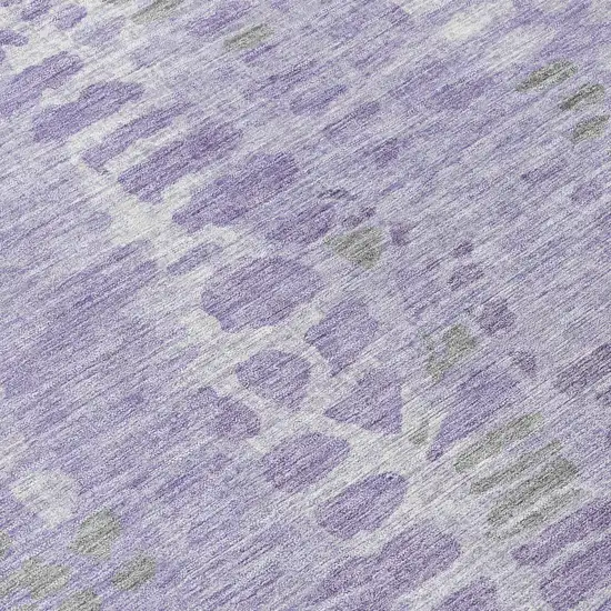 Purple And Gray Abstract Washable Indoor Outdoor Area Rug Photo 6