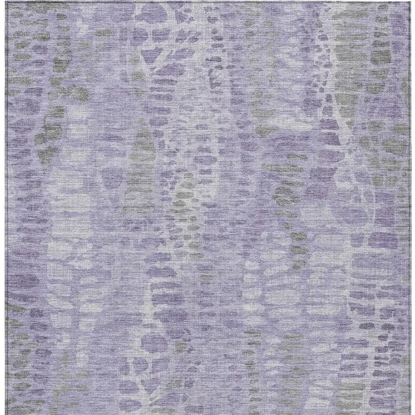 Purple And Gray Abstract Washable Indoor Outdoor Area Rug Photo 2