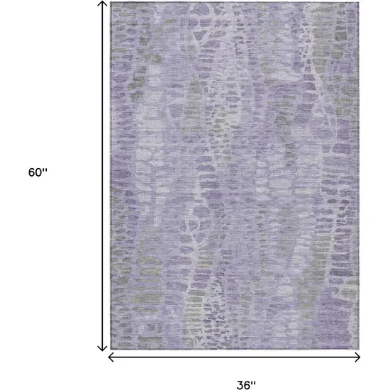 Purple And Gray Abstract Washable Indoor Outdoor Area Rug Photo 7