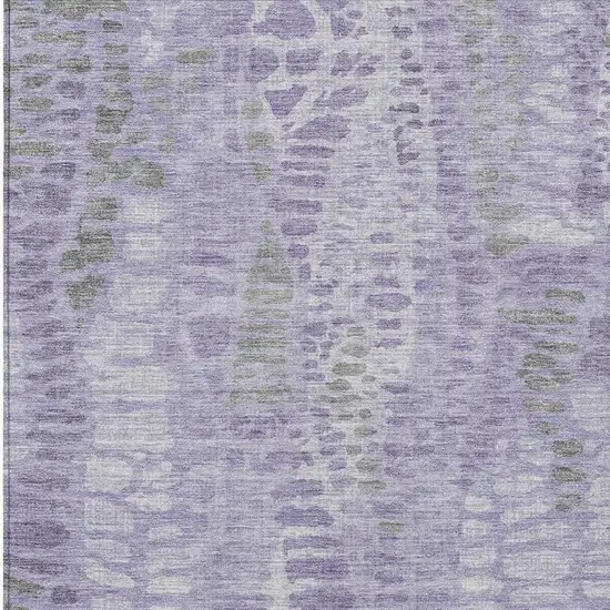 Purple And Gray Abstract Washable Indoor Outdoor Area Rug Photo 2