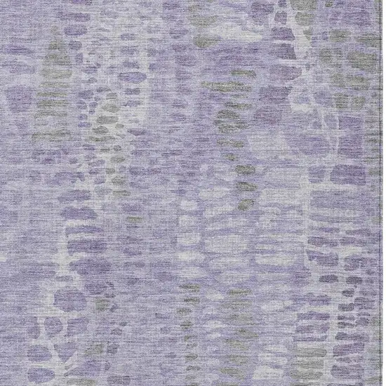 Purple And Gray Abstract Washable Indoor Outdoor Area Rug Photo 2