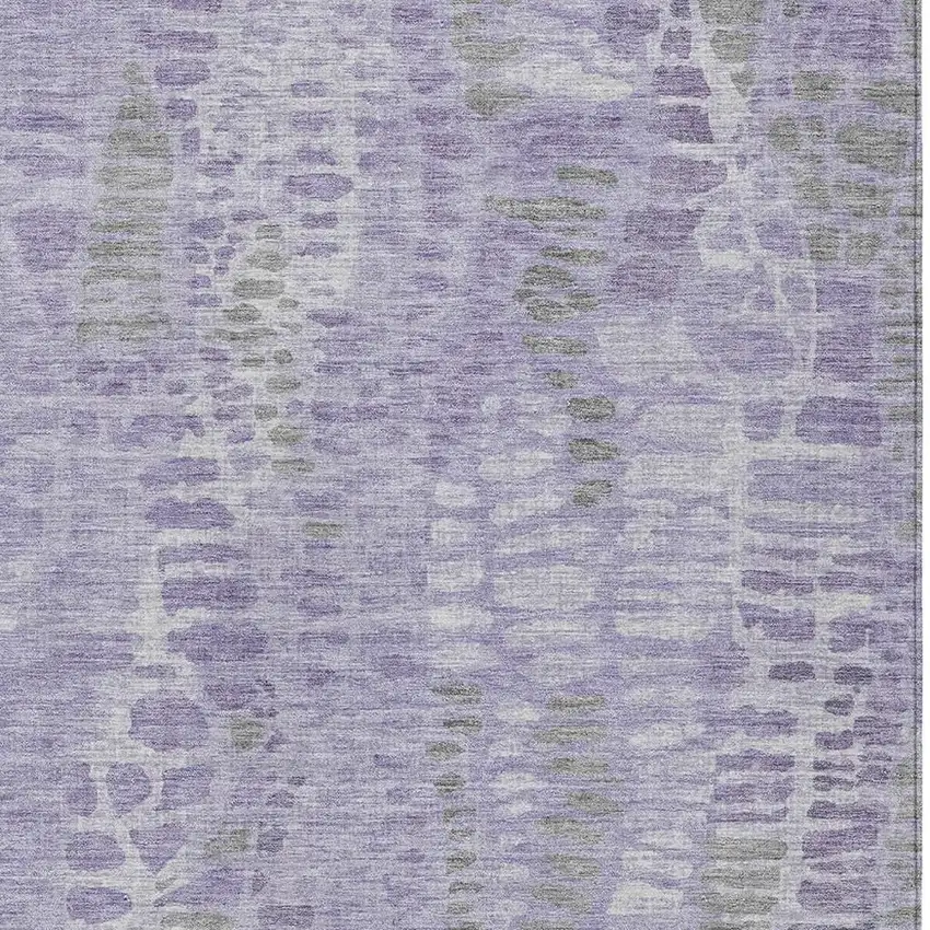 Purple And Gray Abstract Washable Indoor Outdoor Area Rug Photo 2