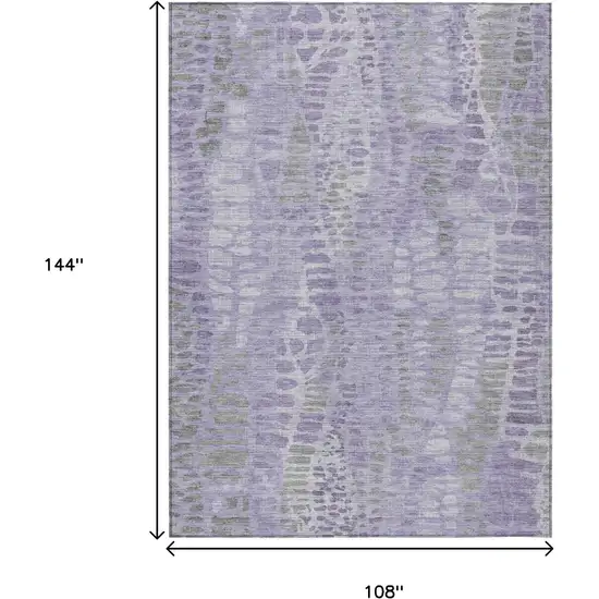 Purple And Gray Abstract Washable Indoor Outdoor Area Rug Photo 7