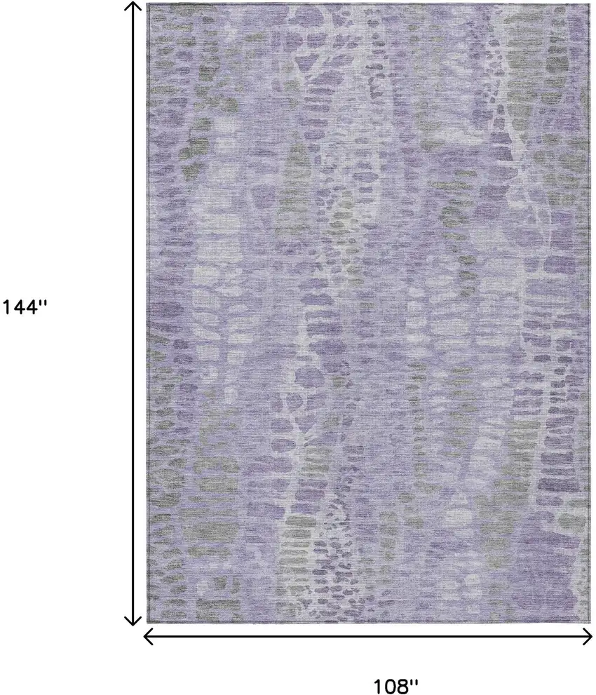 Purple And Gray Abstract Washable Indoor Outdoor Area Rug Photo 7