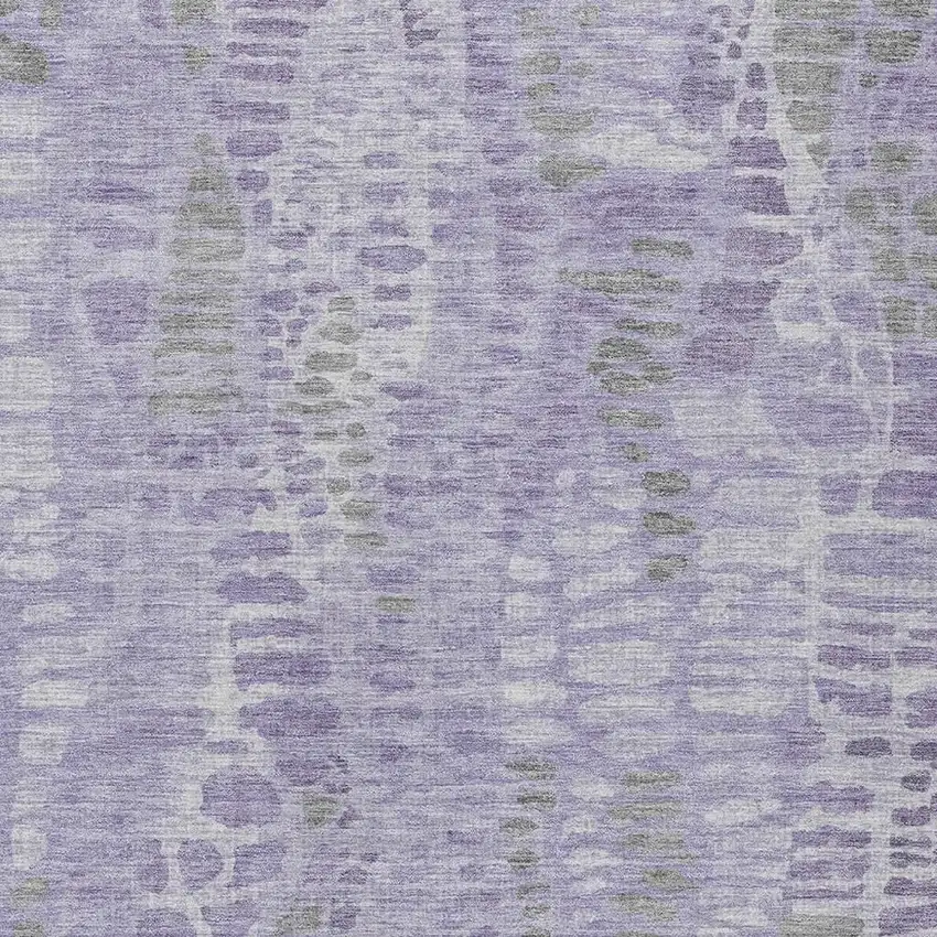 Purple And Gray Abstract Washable Indoor Outdoor Area Rug Photo 2