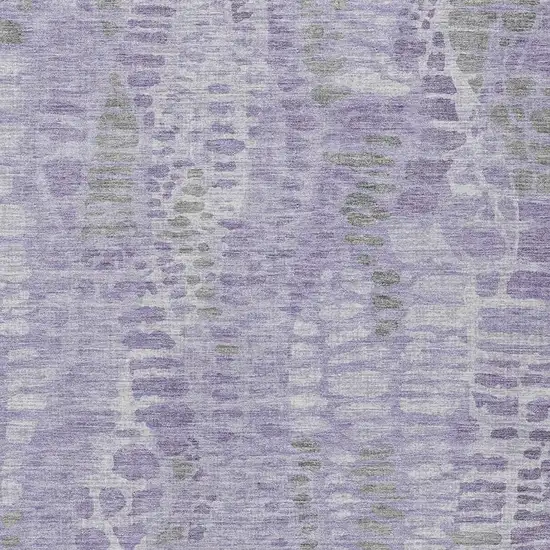 Purple And Gray Abstract Washable Indoor Outdoor Area Rug Photo 2