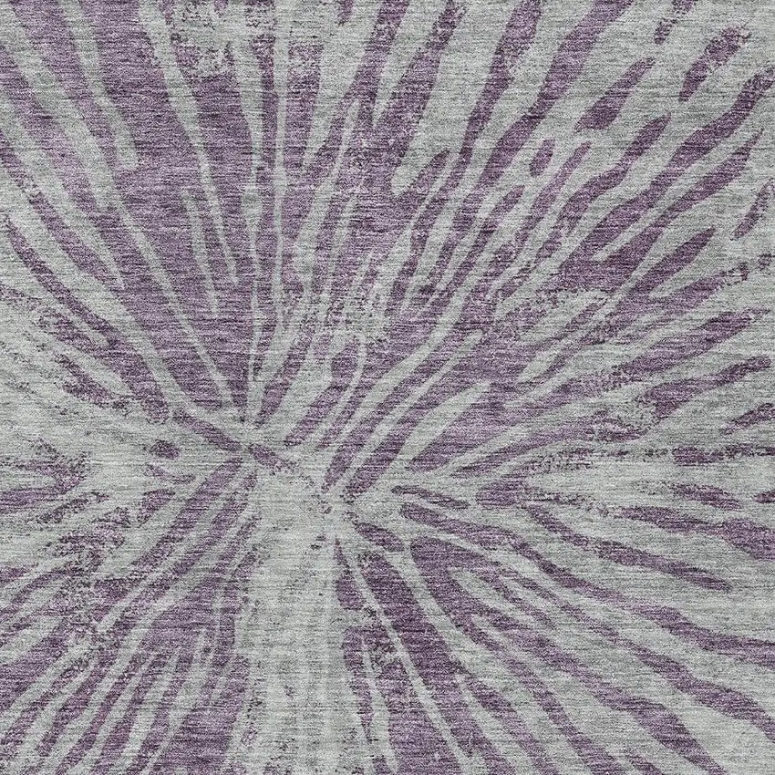 Purple And Gray Abstract Washable Indoor Outdoor Area Rug Photo 6