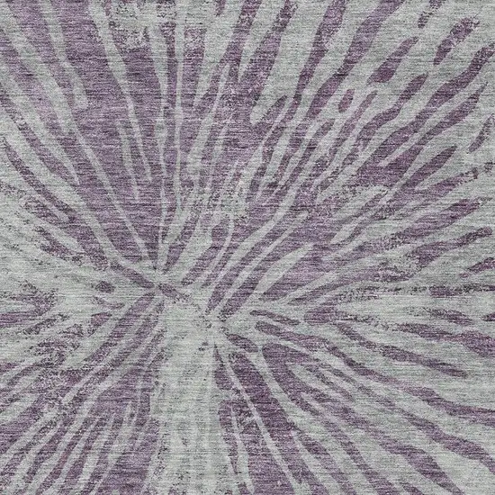 Purple And Gray Abstract Washable Indoor Outdoor Area Rug Photo 6