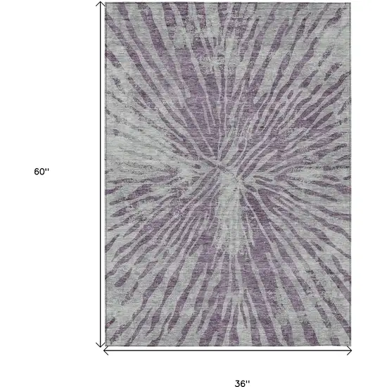Purple And Gray Abstract Washable Indoor Outdoor Area Rug Photo 3