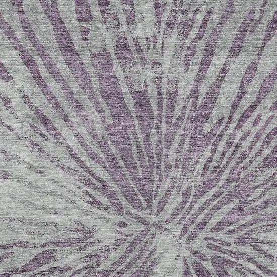 Purple And Gray Abstract Washable Indoor Outdoor Area Rug Photo 6