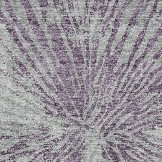 Purple And Gray Abstract Washable Indoor Outdoor Area Rug Photo 6