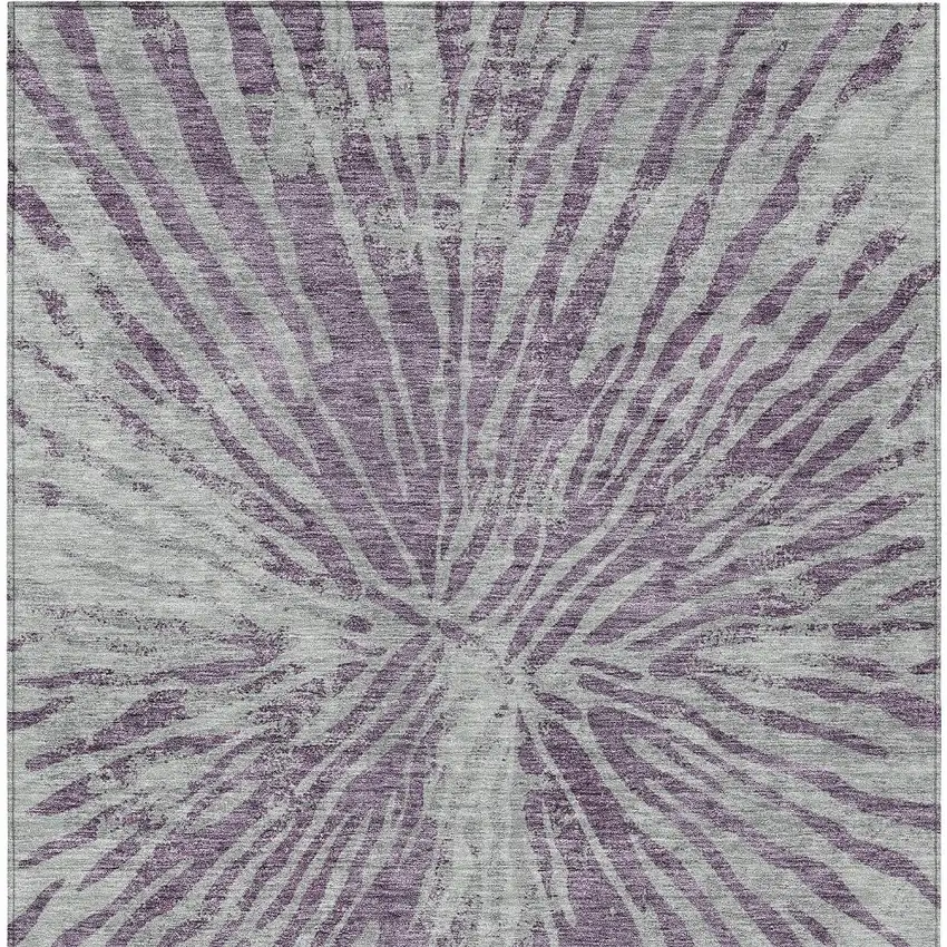 Purple And Gray Abstract Washable Indoor Outdoor Area Rug Photo 7