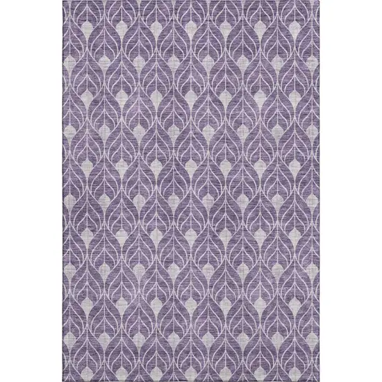 Purple And Gray Geometric Washable Area Rug With UV Protection Photo 1