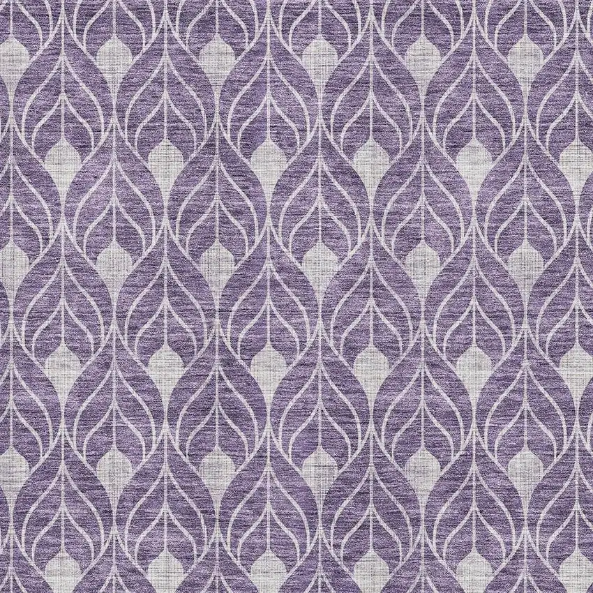 Purple And Gray Geometric Washable Area Rug With UV Protection Photo 2