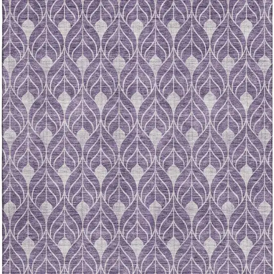 Purple And Gray Geometric Washable Area Rug With UV Protection Photo 3