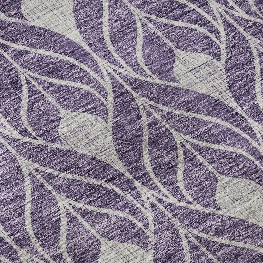 Purple And Gray Geometric Washable Area Rug With UV Protection Photo 9