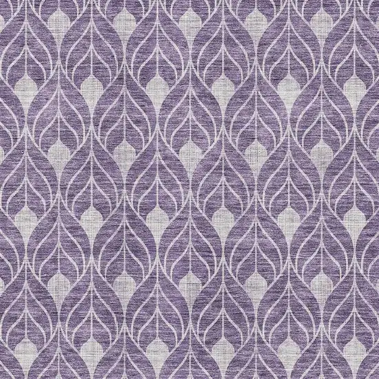 Purple And Gray Geometric Washable Area Rug With UV Protection Photo 2