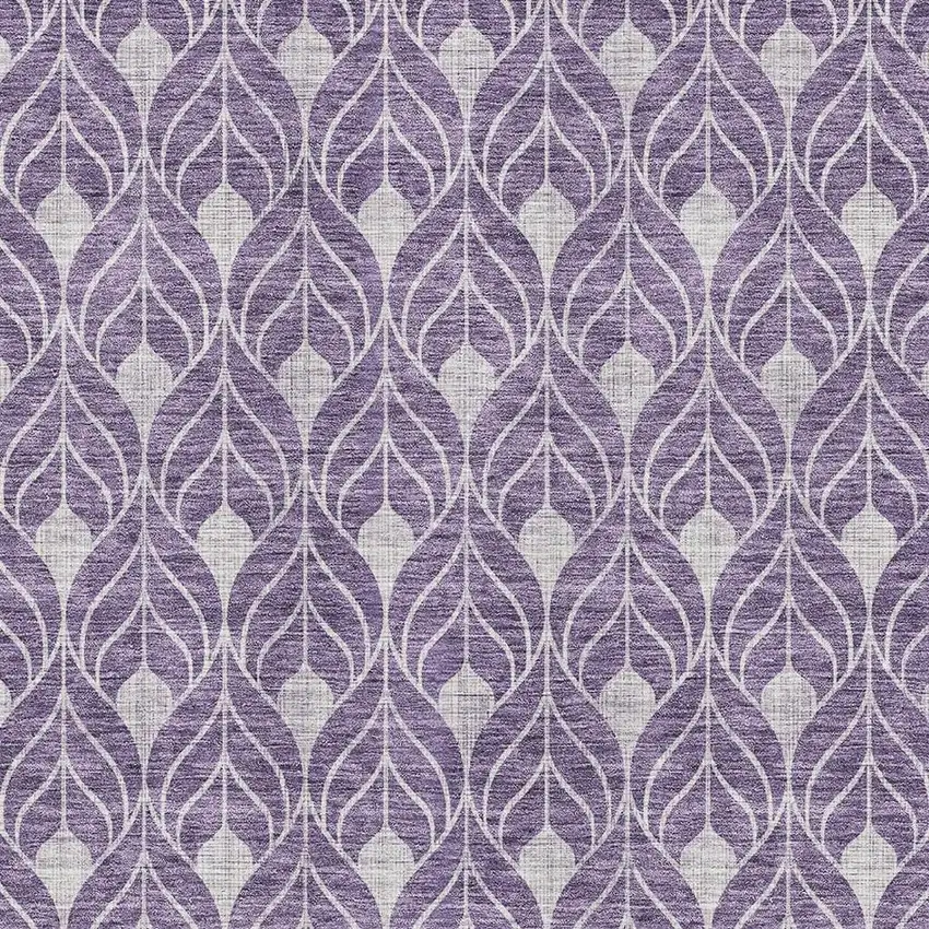 Purple And Gray Geometric Washable Area Rug With UV Protection Photo 2