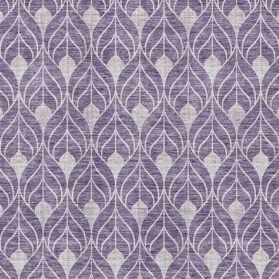 Purple And Gray Geometric Washable Area Rug With UV Protection Photo 2