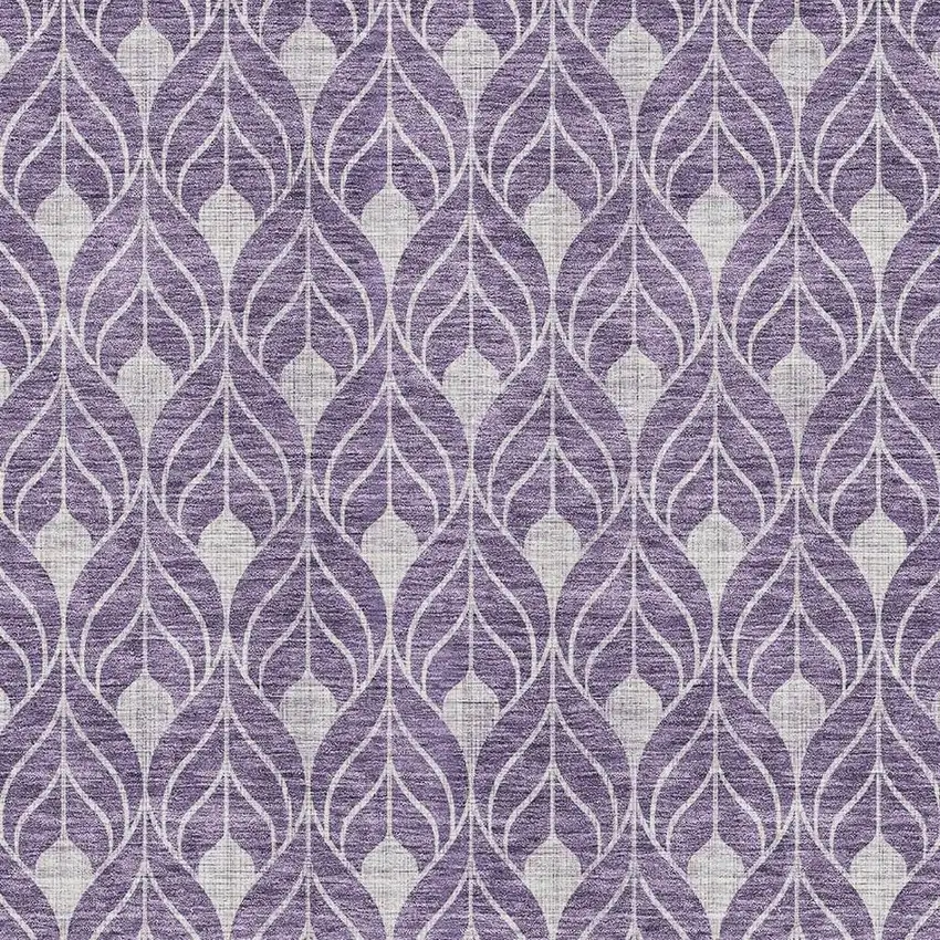 Purple And Gray Geometric Washable Area Rug With UV Protection Photo 2
