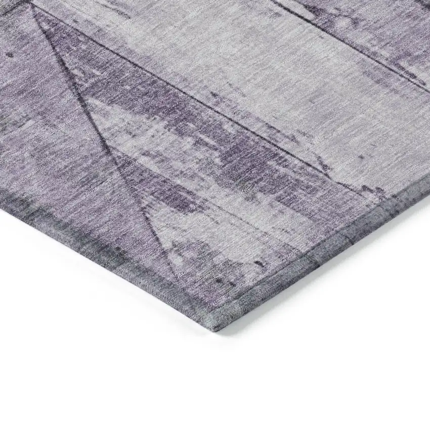 Purple And Gray Geometric Washable Indoor Outdoor Area Rug Photo 9
