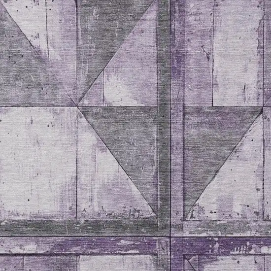Purple And Gray Geometric Washable Indoor Outdoor Area Rug Photo 3