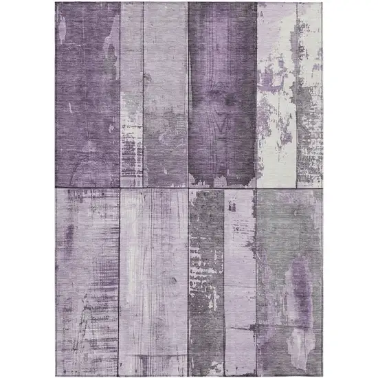 Purple And Gray Geometric Washable Indoor Outdoor Area Rug Photo 8