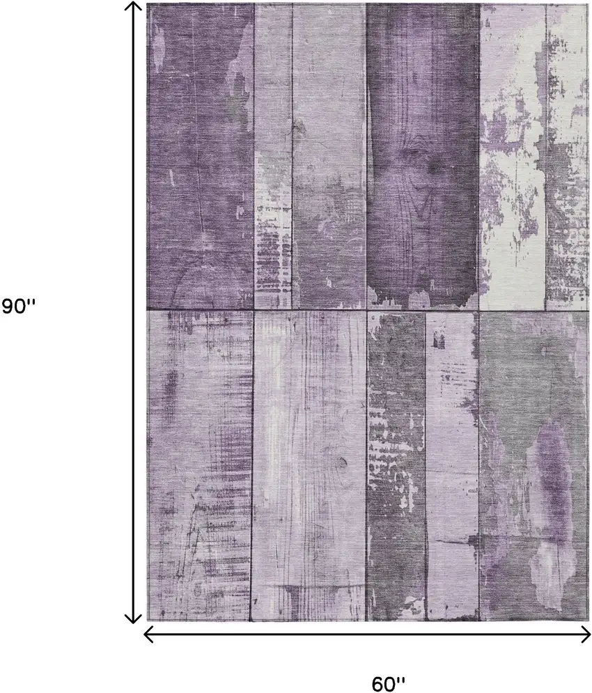 Purple And Gray Geometric Washable Indoor Outdoor Area Rug Photo 9