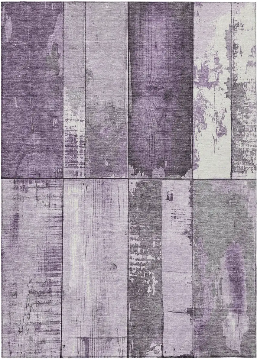 Purple And Gray Geometric Washable Indoor Outdoor Area Rug Photo 8