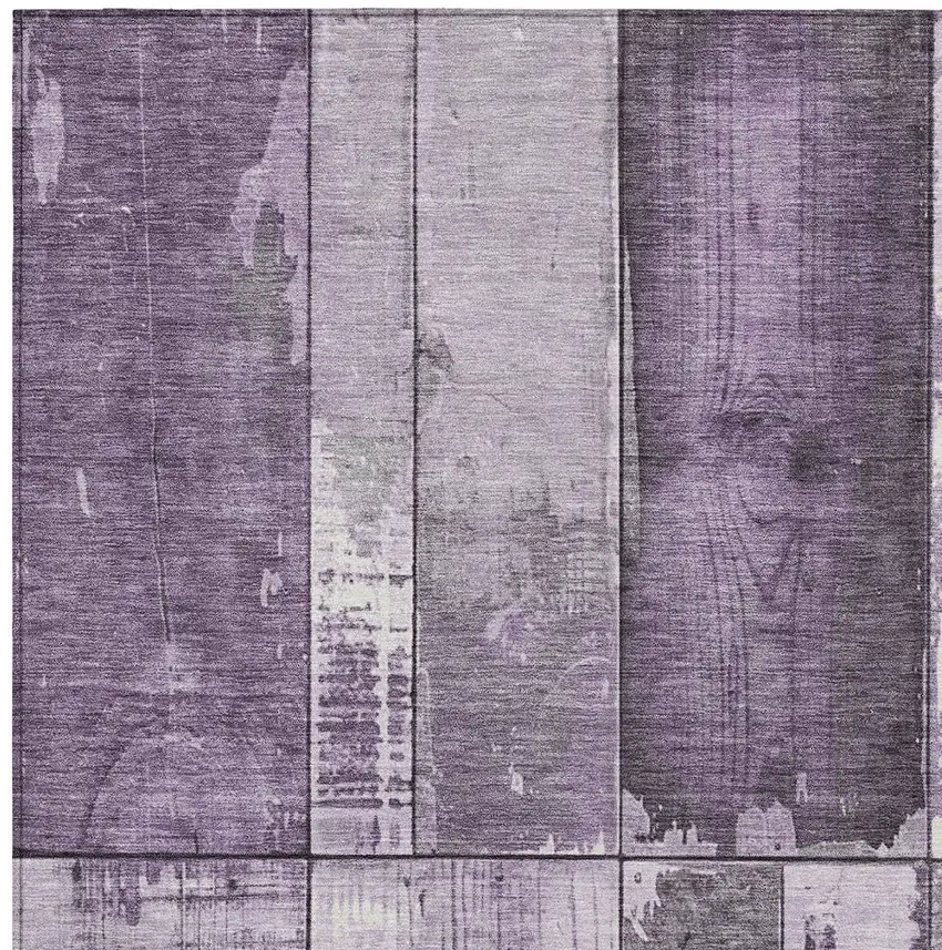 Purple And Gray Geometric Washable Indoor Outdoor Area Rug Photo 9