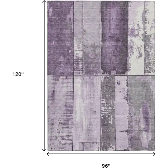 Purple And Gray Geometric Washable Indoor Outdoor Area Rug Photo 9