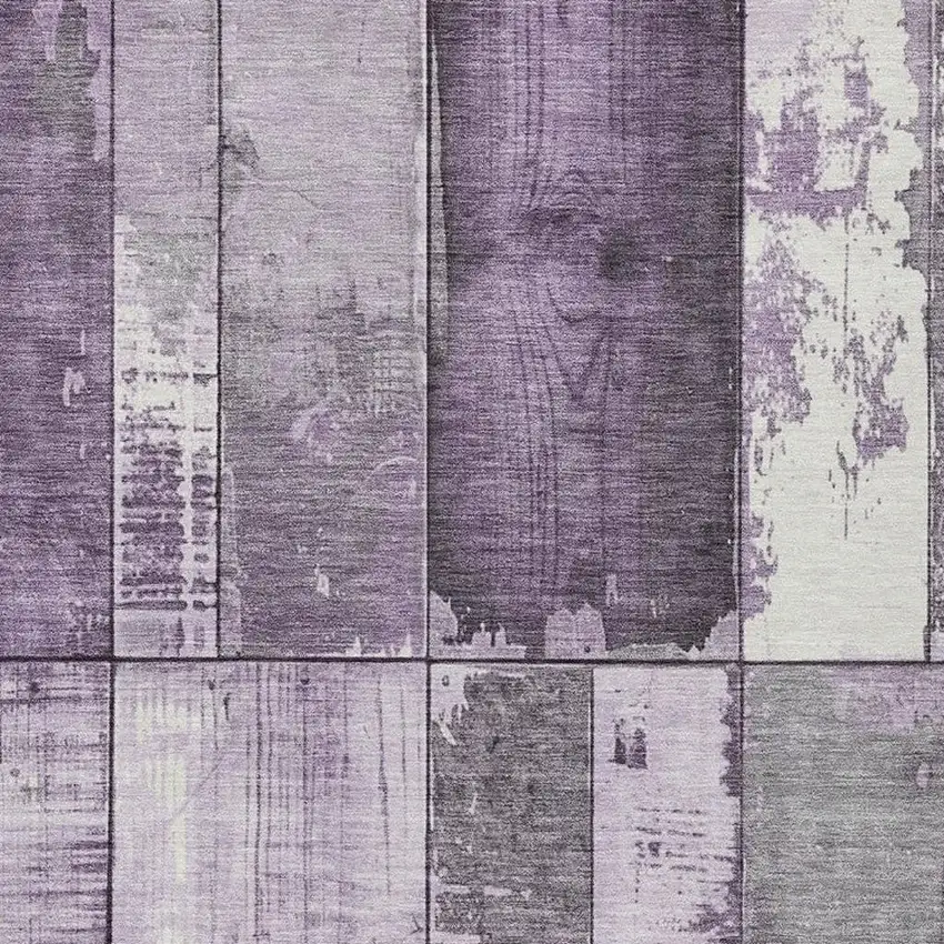 Purple And Gray Geometric Washable Indoor Outdoor Area Rug Photo 3