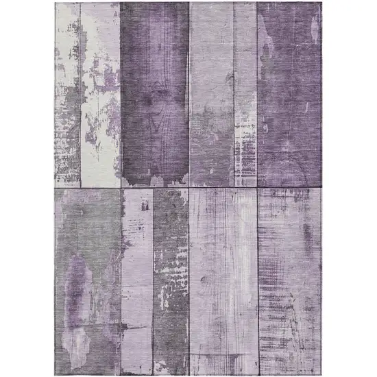 Purple And Gray Geometric Washable Indoor Outdoor Area Rug Photo 9