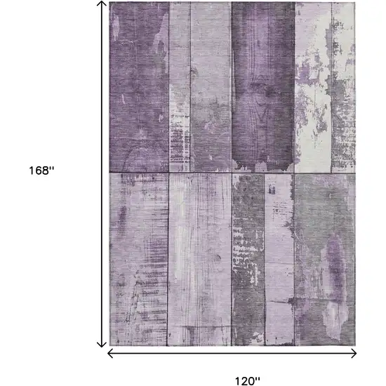 Purple And Gray Geometric Washable Indoor Outdoor Area Rug Photo 9