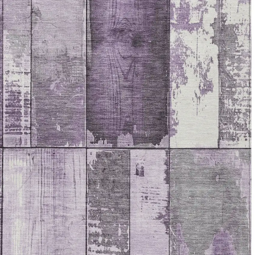 Purple And Gray Geometric Washable Indoor Outdoor Area Rug Photo 6