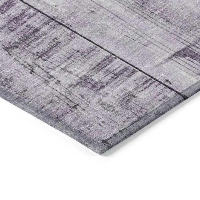 Purple And Gray Geometric Washable Indoor Outdoor Area Rug Photo 9