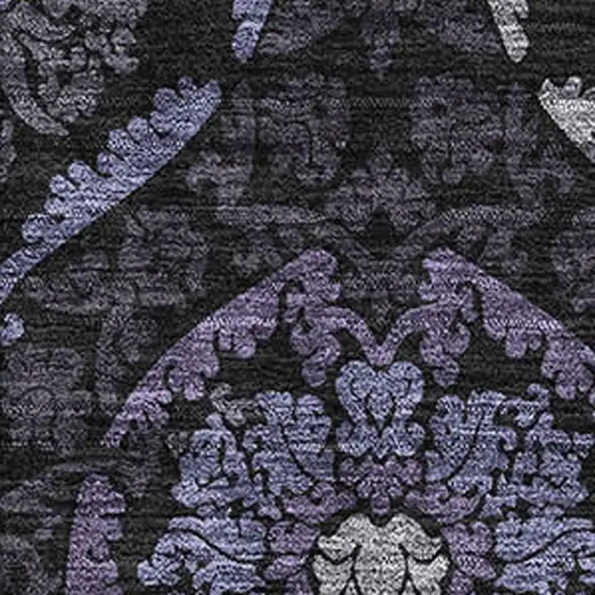 Purple And Gray Medallion Washable Area Rug With UV Protection Photo 3