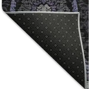 Photo of Purple And Gray Medallion Washable Area Rug With UV Protection