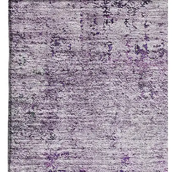Purple And Gray Oriental Washable Area Rug With UV Protection Photo 2