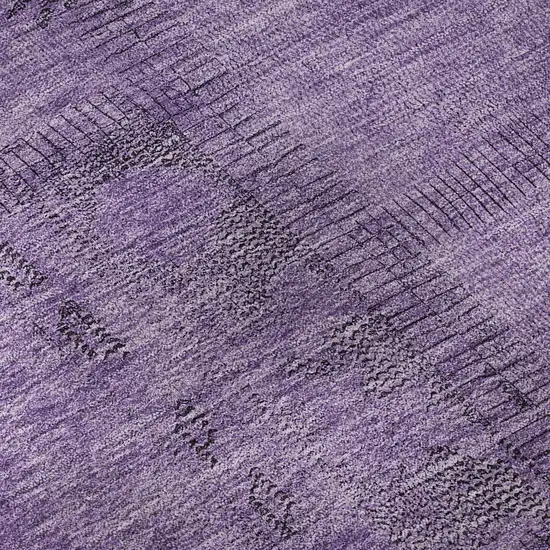 Purple And Gray Patchwork Washable Area Rug With UV Protection Photo 8