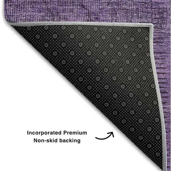 Purple And Gray Patchwork Washable Area Rug With UV Protection Photo 7