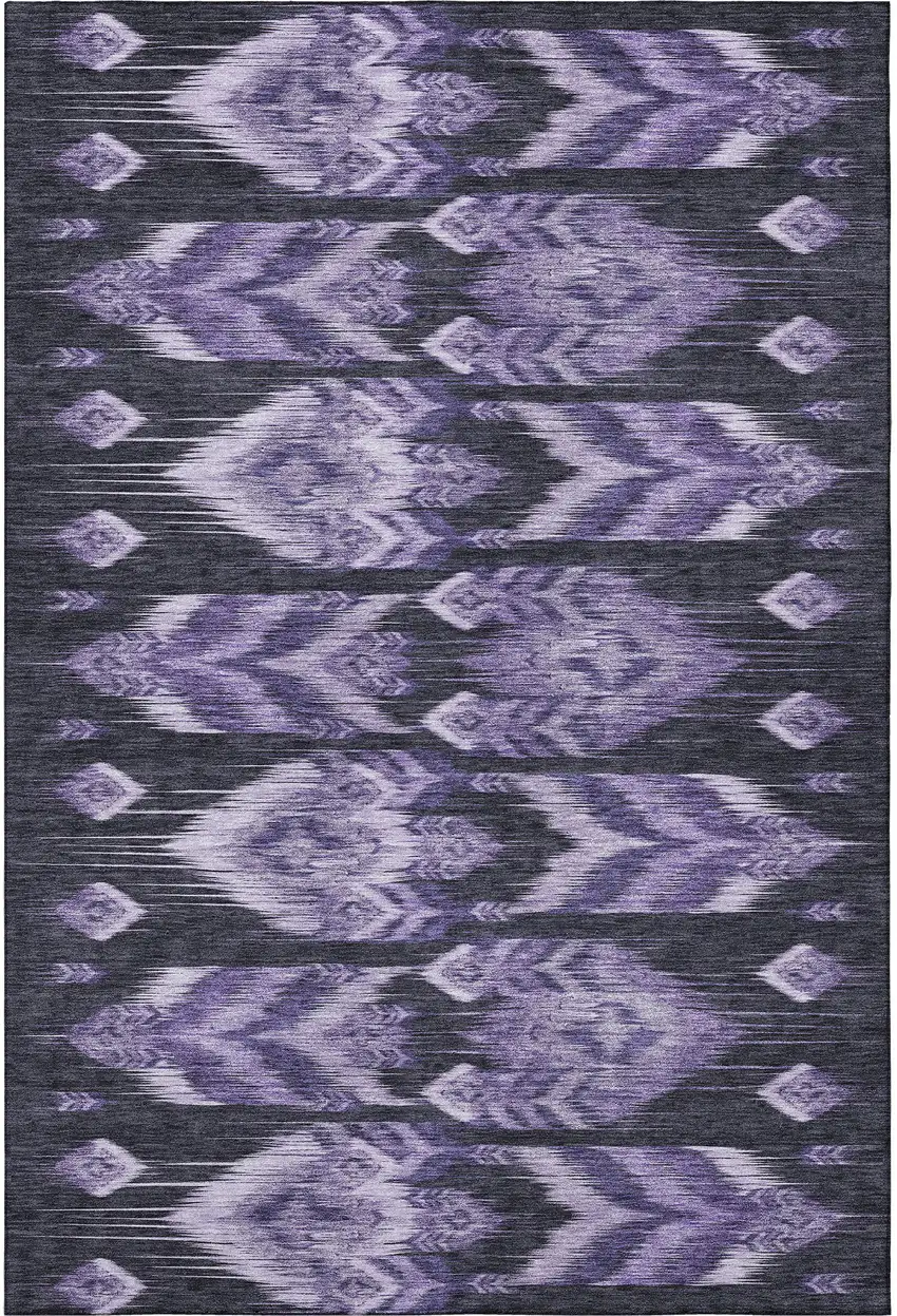 Purple And Gray Southwestern Washable Area Rug With UV Protection Photo 4