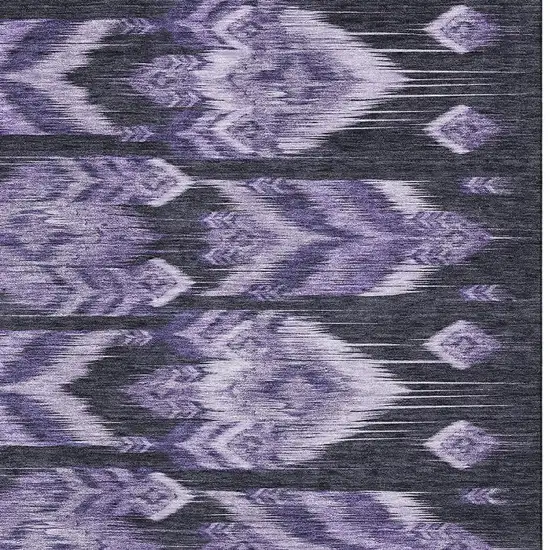 Purple And Gray Southwestern Washable Area Rug With UV Protection Photo 3