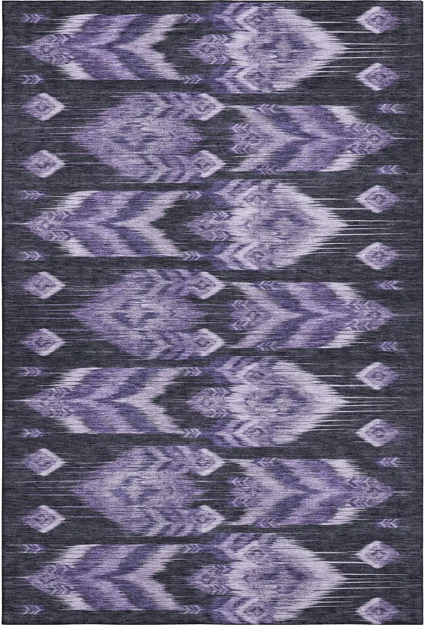 Purple And Gray Southwestern Washable Area Rug With UV Protection Photo 1