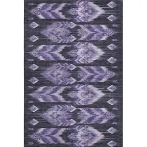 Photo of Purple And Gray Southwestern Washable Area Rug With UV Protection