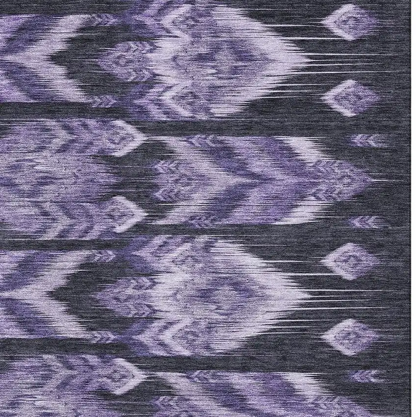 Purple And Gray Southwestern Washable Area Rug With UV Protection Photo 4