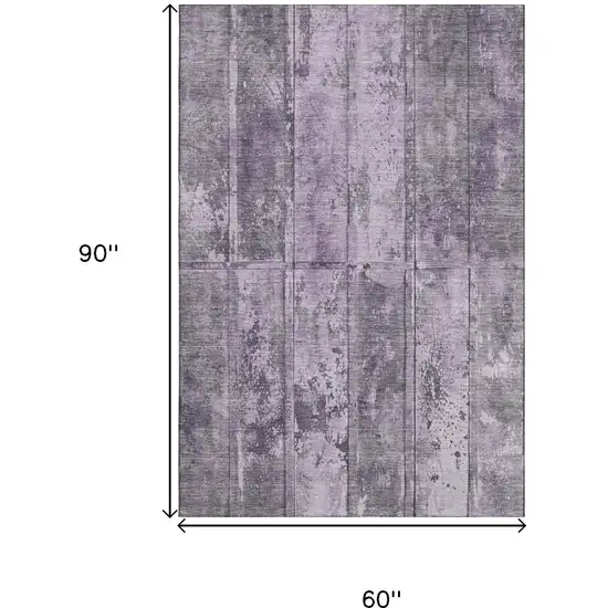 Purple And Gray Striped Washable Area Rug With UV Protection Photo 9