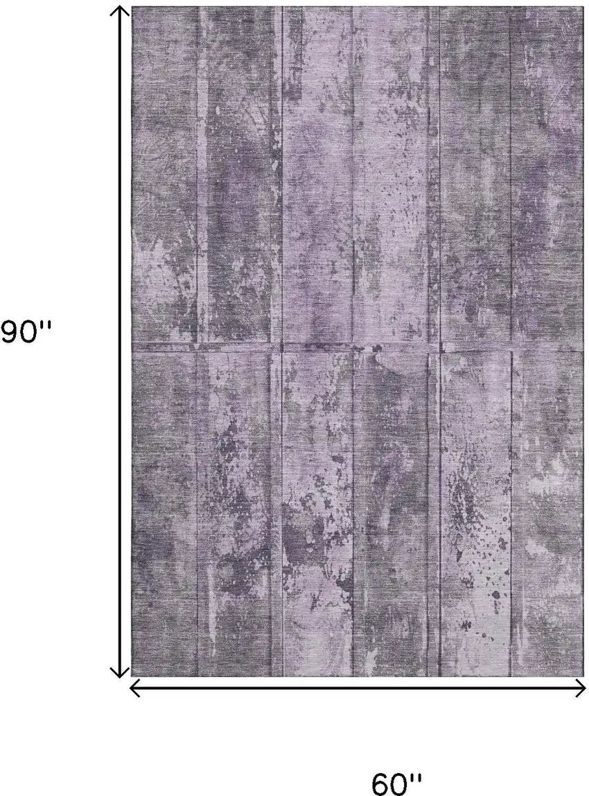 Purple And Gray Striped Washable Area Rug With UV Protection Photo 9