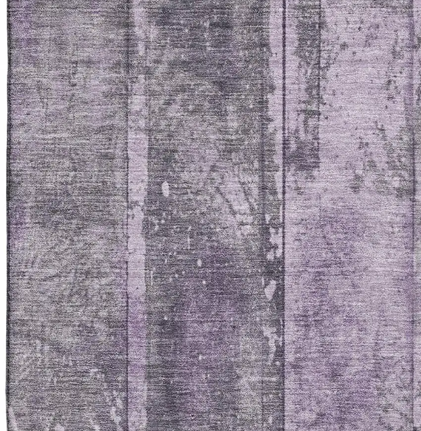 Purple And Gray Striped Washable Area Rug With UV Protection Photo 2