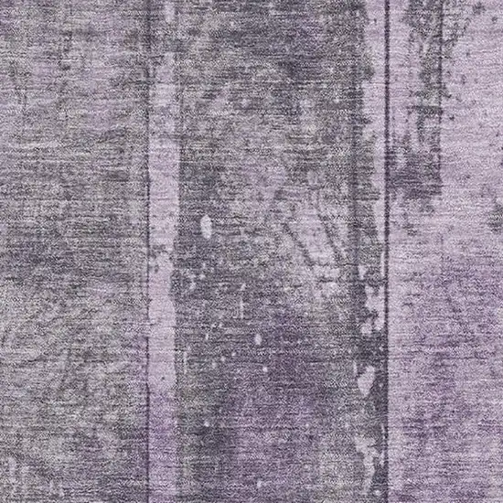 Purple And Gray Striped Washable Area Rug With UV Protection Photo 2